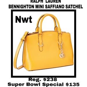 RALPH LAUREN  BENNIGHTIONI SAFFIANO SATCHEL